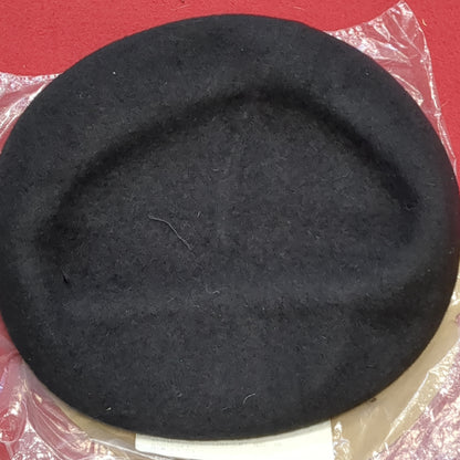 NWT DSCP 7 1/4 Black Wool Beret Uniform Garrison Collection Army (fb03-NOV85)