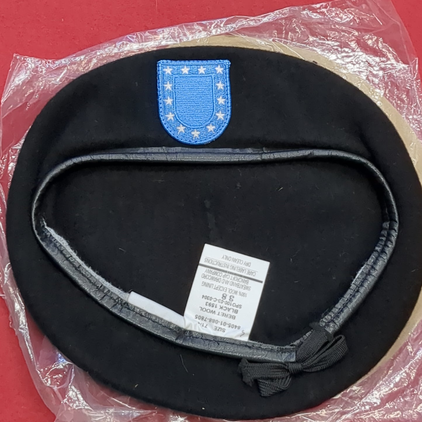 NWT DSCP 7 1/4 Black Wool Beret Uniform Garrison Collection Army (fb03-NOV85)