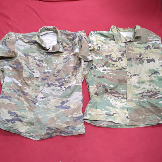 Lot of Two* US Army SMALL LONG Traditional OCP Uniform Top Air Force Used (OCP11- ea07-NOV170)