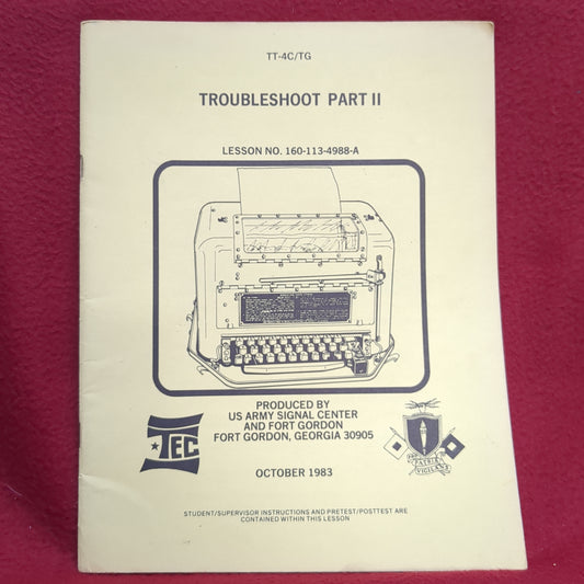 BOOK TROUBLESHOOTING PART 2 LESSON NO. 160-113-4988-A OCTOBER 1983  (BOX24)