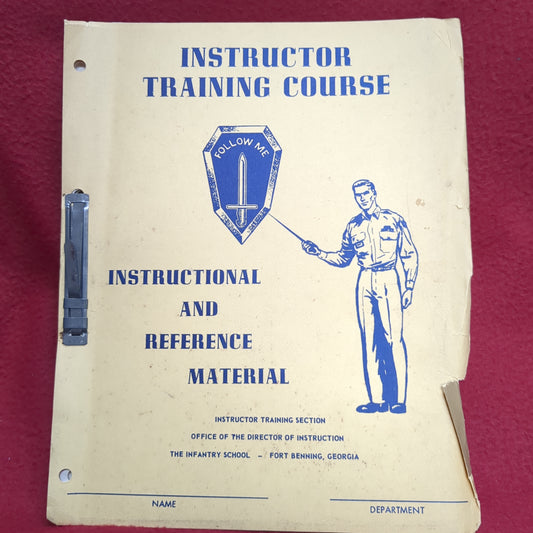 BOOK INSTRUCTOR TRAINING COUSE: INSTRUCTIONAL AND REFERENCE MATERIAL SEPTEMBER 1959 (BOX24)