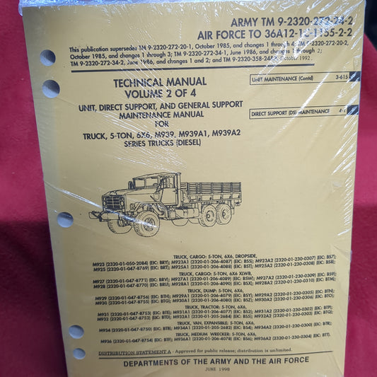 BOOK - TECHNICAL MANUAL VOLUME 2 OF 4 UNIT, DIRECT SUPPORT, AND GENERAL SUPPORT MAINTENANCE MANUAL FOR (SPECIFIC EQUIPMENT LISTED BELOW) JUNE 1998 (BOX26)