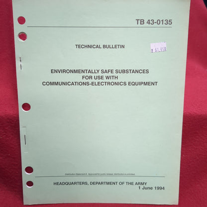 BOOK TECHNICAL MANUAL ENVIRONMENTALLY SAFE SUBSTANCES FOR USE WITH COMMUNICATIOINS-ELECTRONIC EQUIPMENT 1 JUNE 1994  (BOX25)