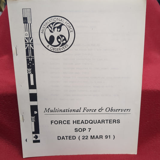 BOOK MULTINATIONAL FORCE & OBSERVERS FORCE HEADQUARTTER DATED 22 MARCH 1991 (BOX25)