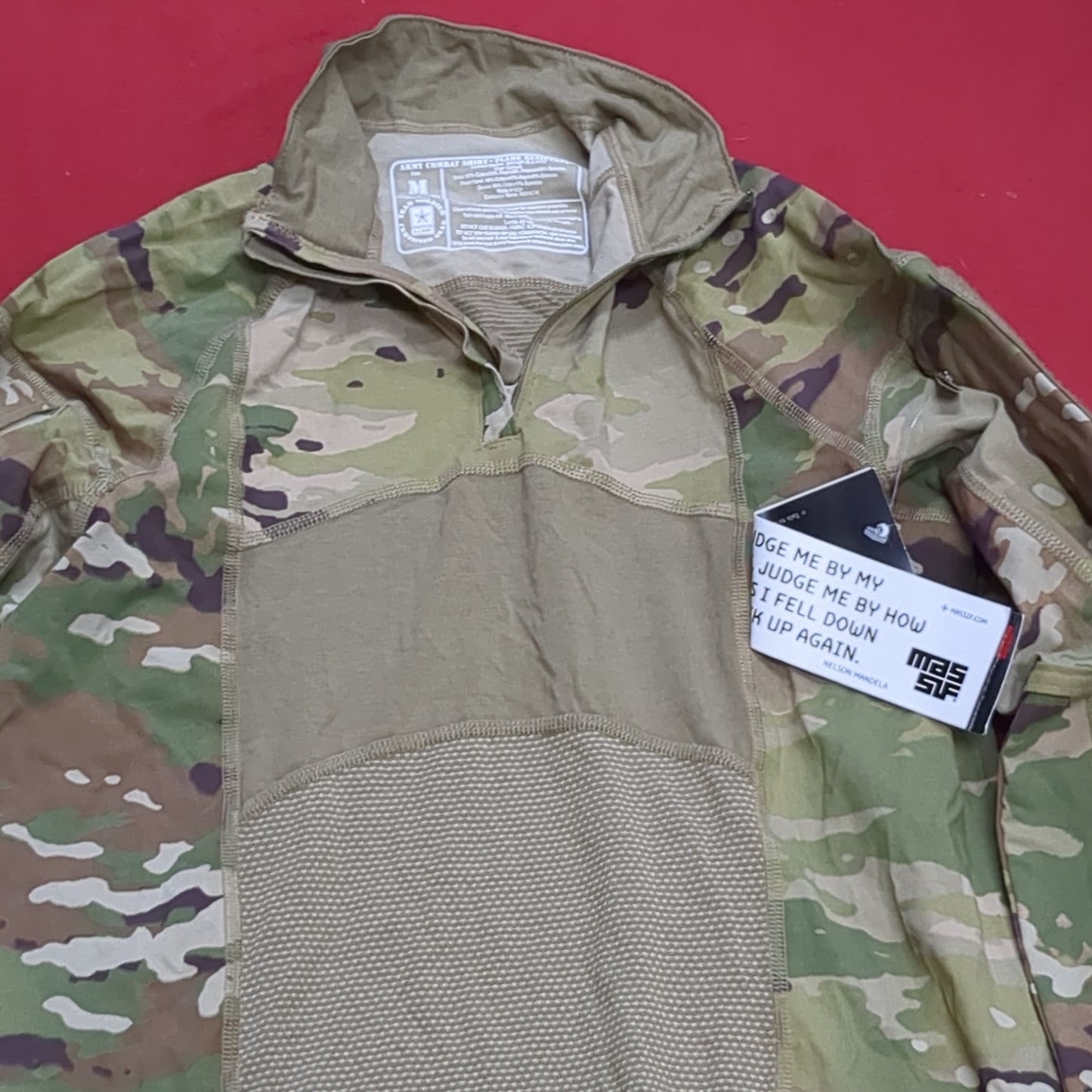 NWT US Army Medium 1/4 Quarter Zip Type 2 Combat OCP Multicam FRAC Top Shirt (fa09-enu193)