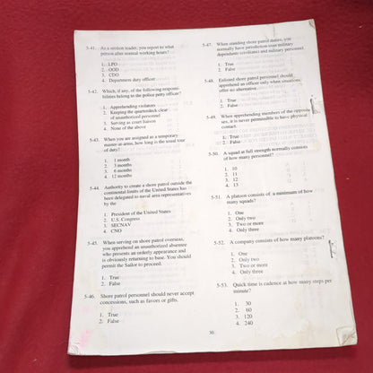 BOOK - NONRESIDENT TRAINING COURSE: JUNE 2001: MILITARY REQUIREMENTS FOR PETTY OFFICERS THIRD AND SECOND CLASS NAVEDTRA 14504: JUNE 2001  (BOX30)