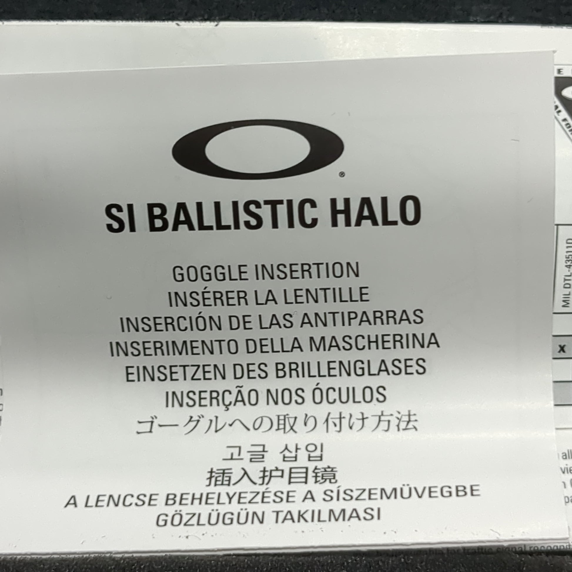 GI Oakley SI Ballistic Alpha Halo Goggles Black W/O M Frames (cl2-DEC11)