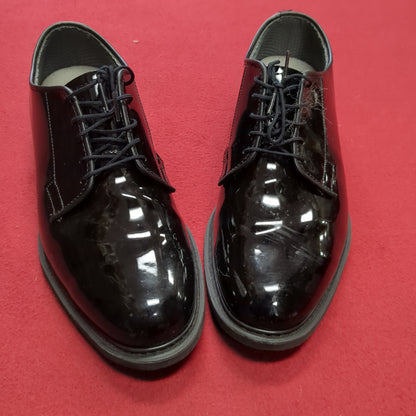 BATES Military High Gloss Black Oxford Dress Shoes Mens 9.5 D Good Condition (hc08-DEC78)