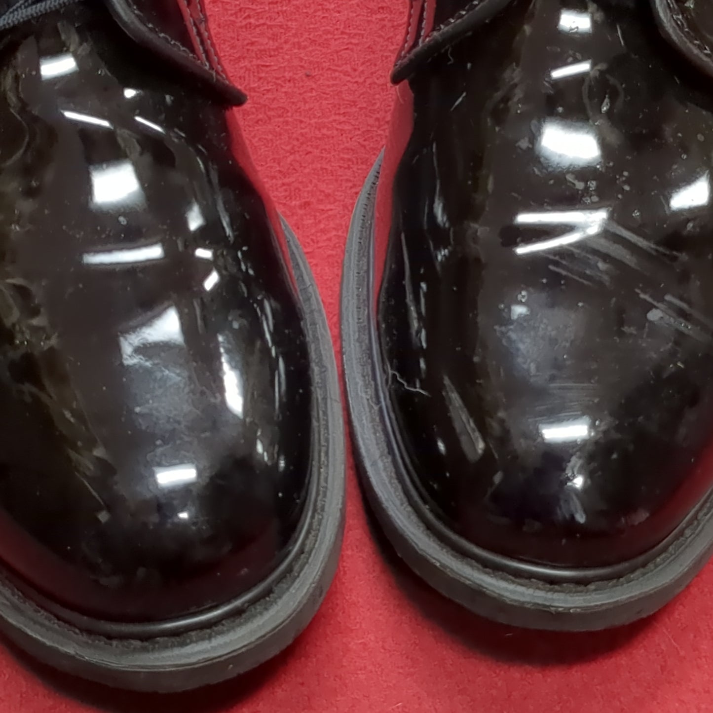 BATES Military High Gloss Black Oxford Dress Shoes Mens 9.5 D Good Condition (hc08-DEC78)