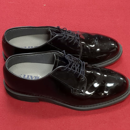 BATES Military High Gloss Black Oxford Dress Shoes Mens 9.5 D Good Condition (hc08-DEC78)