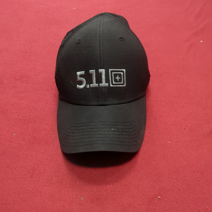 5.11 Tactical Black Hat Cap Adjustable Strapback Embroidered Good Condition  (03n- DC7-DEC83)