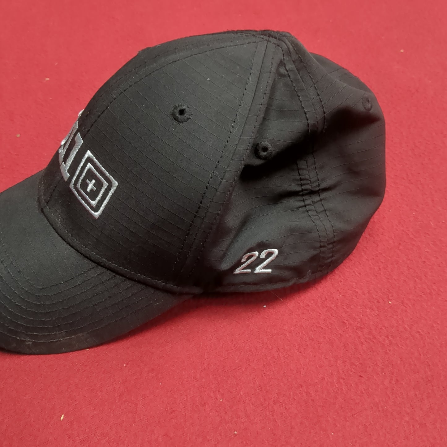 5.11 Tactical Black Hat Cap Adjustable Strapback Embroidered Good Condition  (03n- DC7-DEC83)