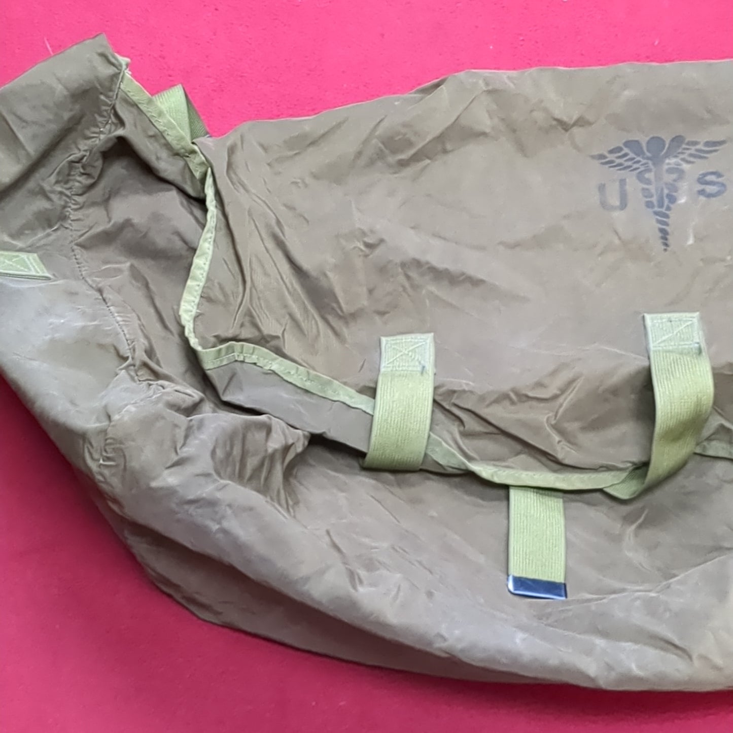 US MILITARY Hospital Linen Nylon Bag Green 6545-00-926-6660 Used (bag-DEC134)