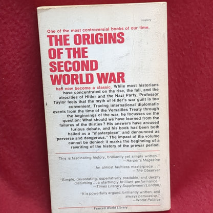 BOOK  - THE ORIGINS OF THE SECOND WORLD WAR: SECOND EDITION WITH A REPLY TO CRITICS: BY A.J.P. TAYLOR  (BOX36)