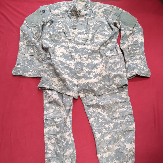 SET of US Army Flight Large Long Top/ Large Regular Pants Combat Aircrew Uniform Top Pants ACU Digital Pattern Excellent Condition (acu4-DEC163)