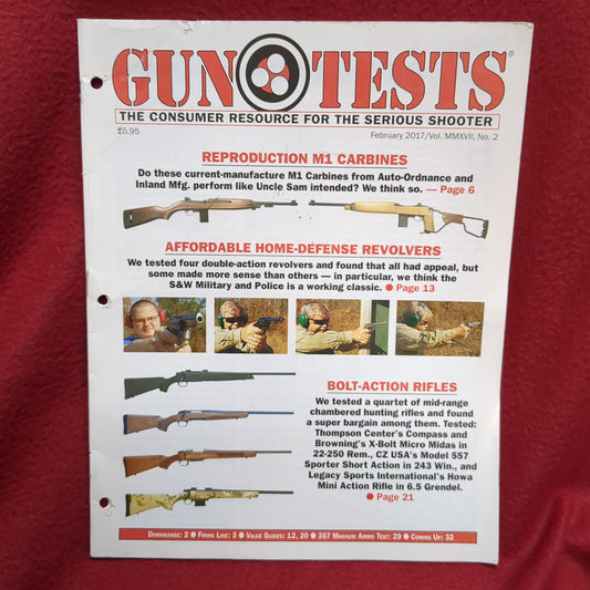 BOOK  FEBRUARY 2017/VOL. MMXVII, NO. 2  GUN TESTS/ CONSUMER RESOURCE FOR  SERIOUS SHOOTER  (BOX42)