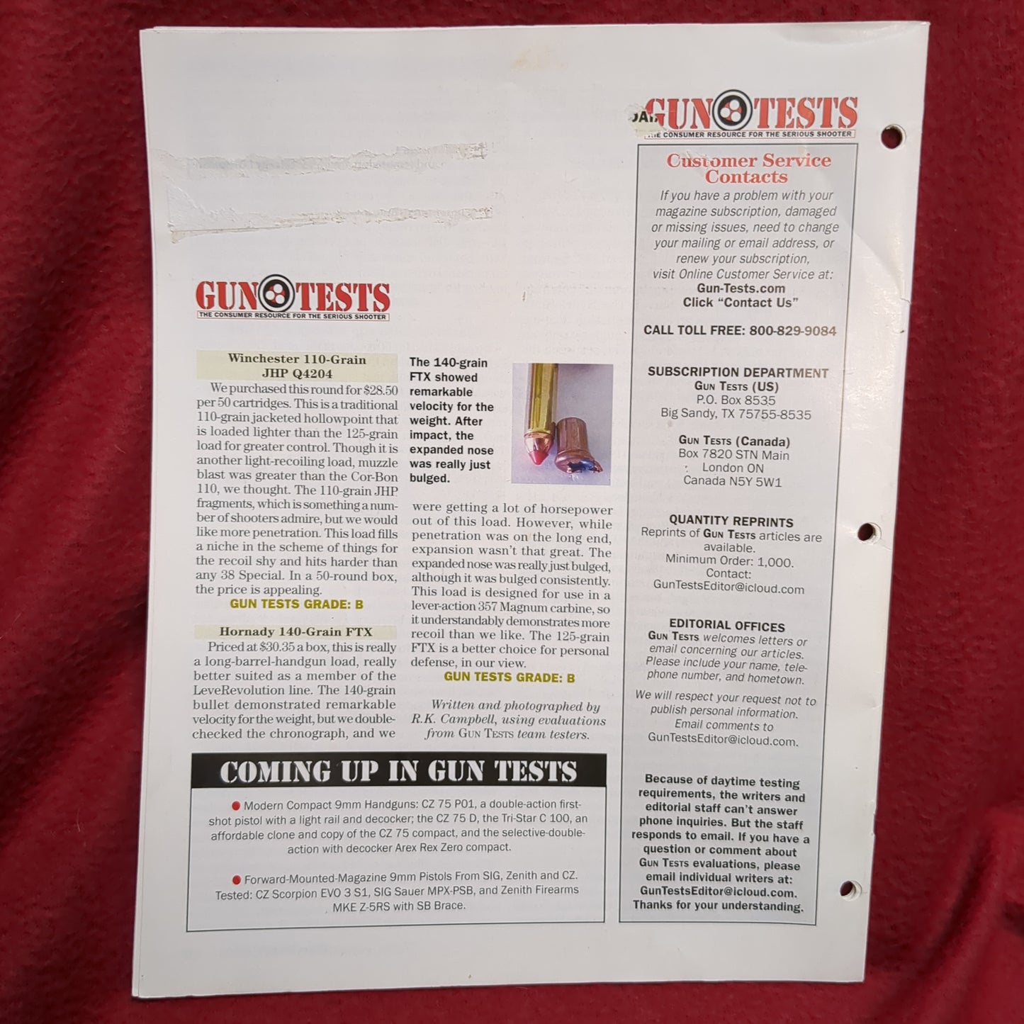 BOOK  FEBRUARY 2017/VOL. MMXVII, NO. 2  GUN TESTS/ CONSUMER RESOURCE FOR  SERIOUS SHOOTER  (BOX42)