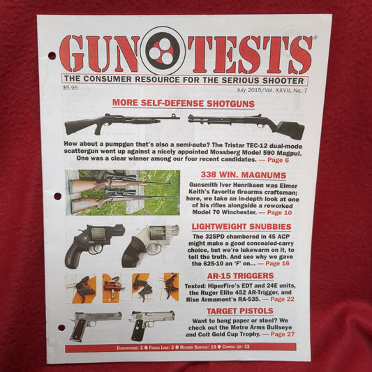 BOOK  JULY 2015/VOL. 27, NO. 7 GUN TESTS/ CONSUMER RESOURCE FOR  SERIOUS SHOOTER  (BOX42)