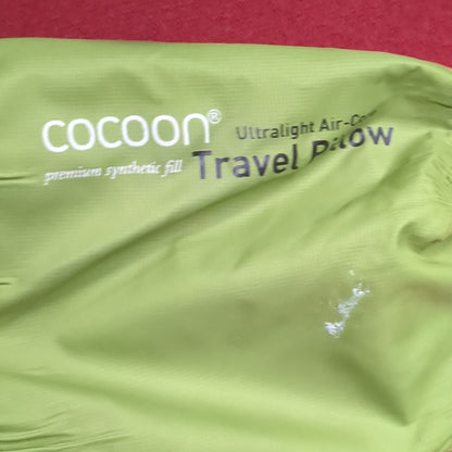 COCOON AIRCORE PILLOW Travel Camping Hike 14x11x3 Green ULTRALIGHT Packable Used (aa02-JAN105)