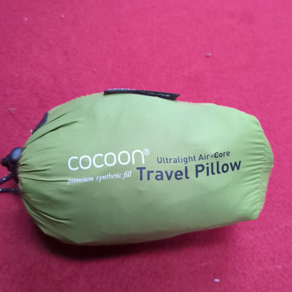 COCOON AIRCORE PILLOW Travel Camping Hike 14x11x3 Green ULTRALIGHT Packable Used (aa02-JAN105)