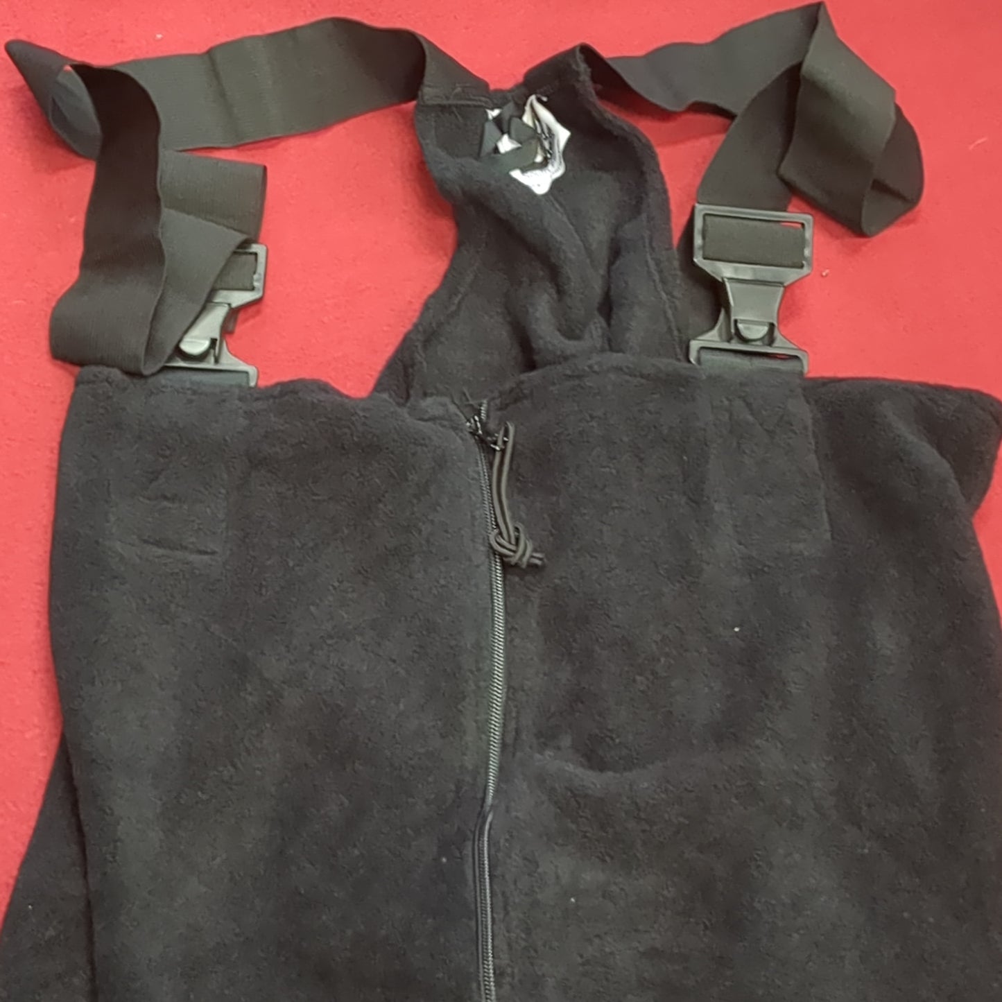 X-Large Long Black Bib Coveralls w/ Suspenders Cold Weather DSCP Good Condition (fl1-JAN183)