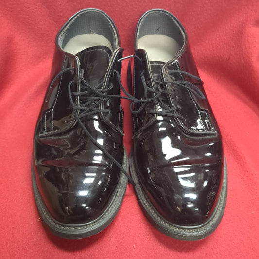 BATES Military High Gloss Black Oxford Dress Shoes Mens 9.5 USED (hc08-JAN200)