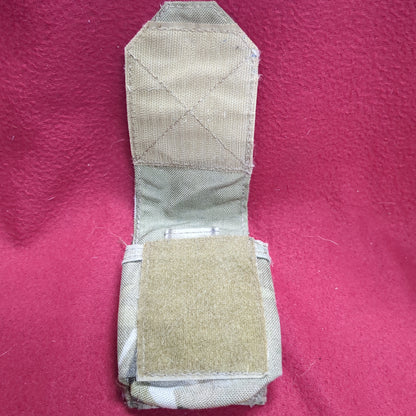 Military Small OCP Utility/Admin Pouch W/Clips Good Condition (34cr-FEB35)