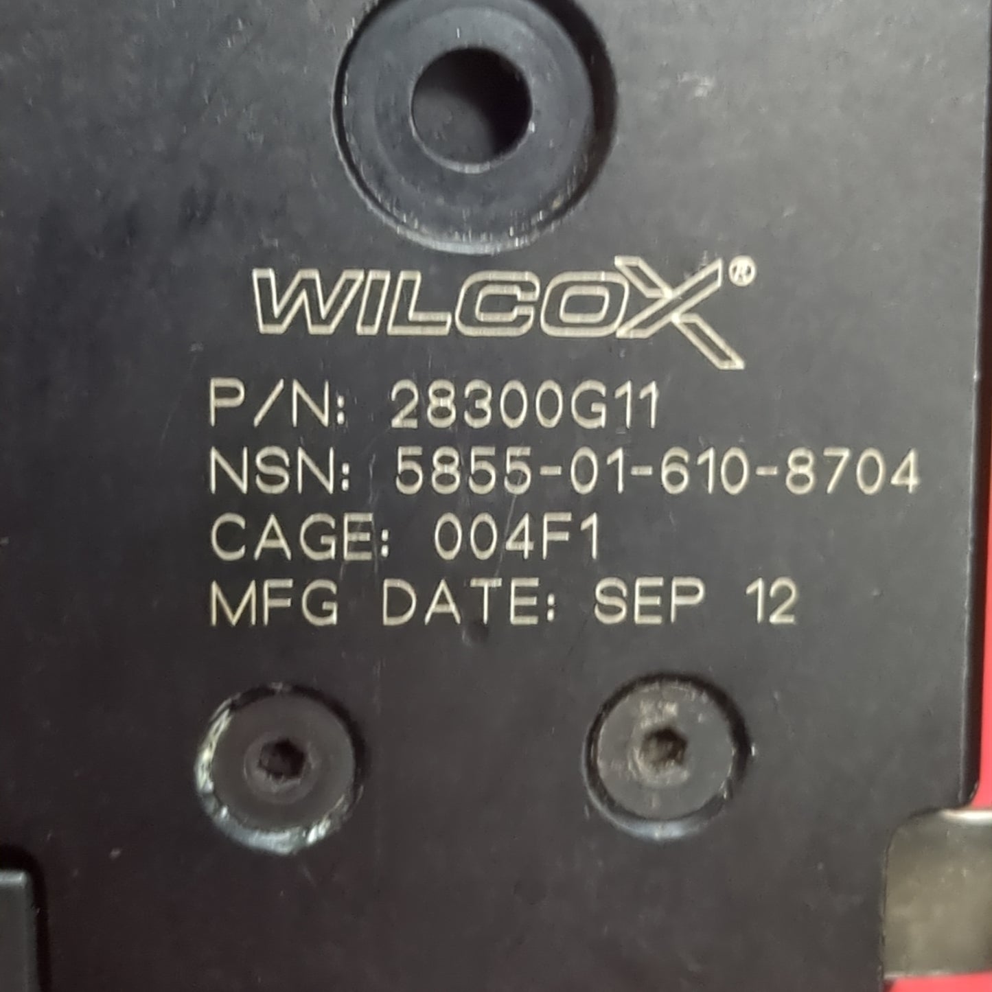 WILCOX G11 NVG Mount Black Night Vision PN 28300G11 Excellent Condition (bar-FEB38)