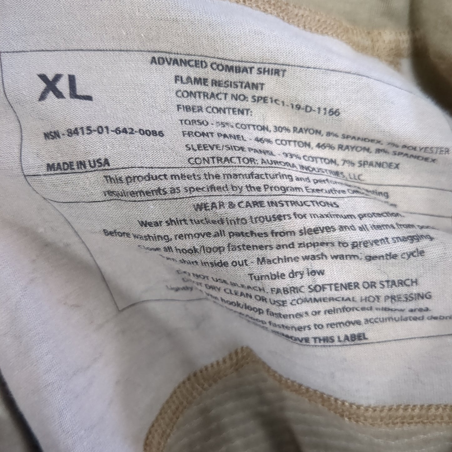 NOS US Army XL Xtra Large 1/4 Quarter Zip Type 2 Combat OCP Multicam FRAC Top Shirt (fa09-FEB50)