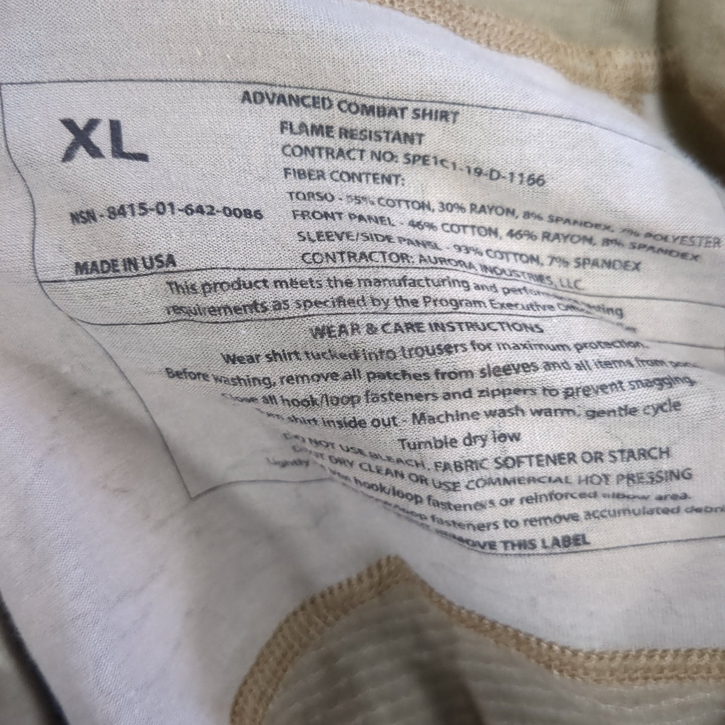 US Army XL Xtra Large 1/4 Quarter Zip Type 2 Combat OCP Multicam FRAC Top Shirt Used (fa06-ALP40)