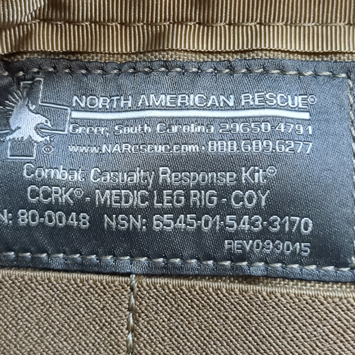 NOS NAR CCRK Medic Leg Rig Kit Coyote Bag Only Combat Casualty Response Kit (ifak-FEB74)