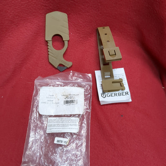 NOS Gerber Rescue Hook Seatbelt Strap Cutter Glass Breaker Case Malice Belt Clip Coyote (32cr-YAM59)