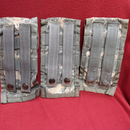 LOT of 3 - US Army Double 2 Magazine Molle Pouch ACU UCP Used (34cr-FEB120)