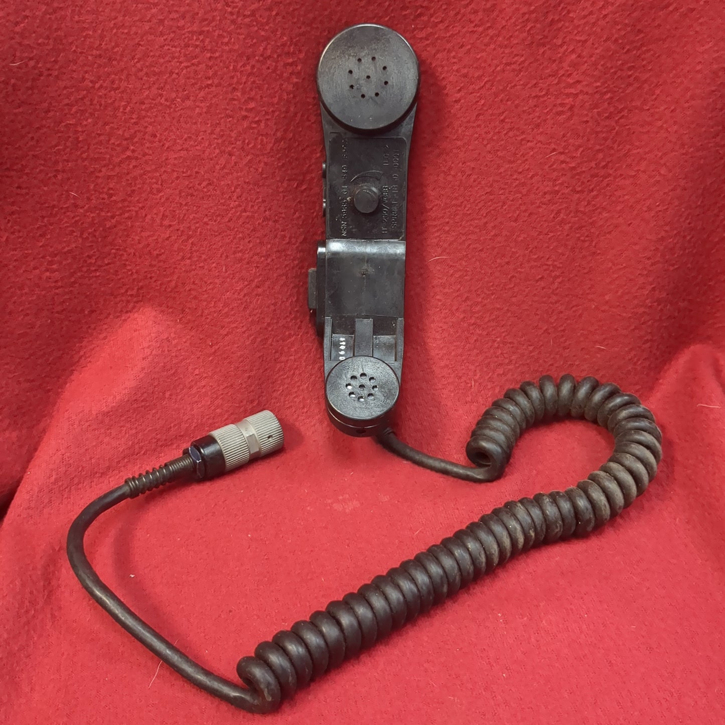 VINTAGE US Army Sonetronics H250-U 5 pin Handset Microphone W/Volume Control Used (com1-FEB185)