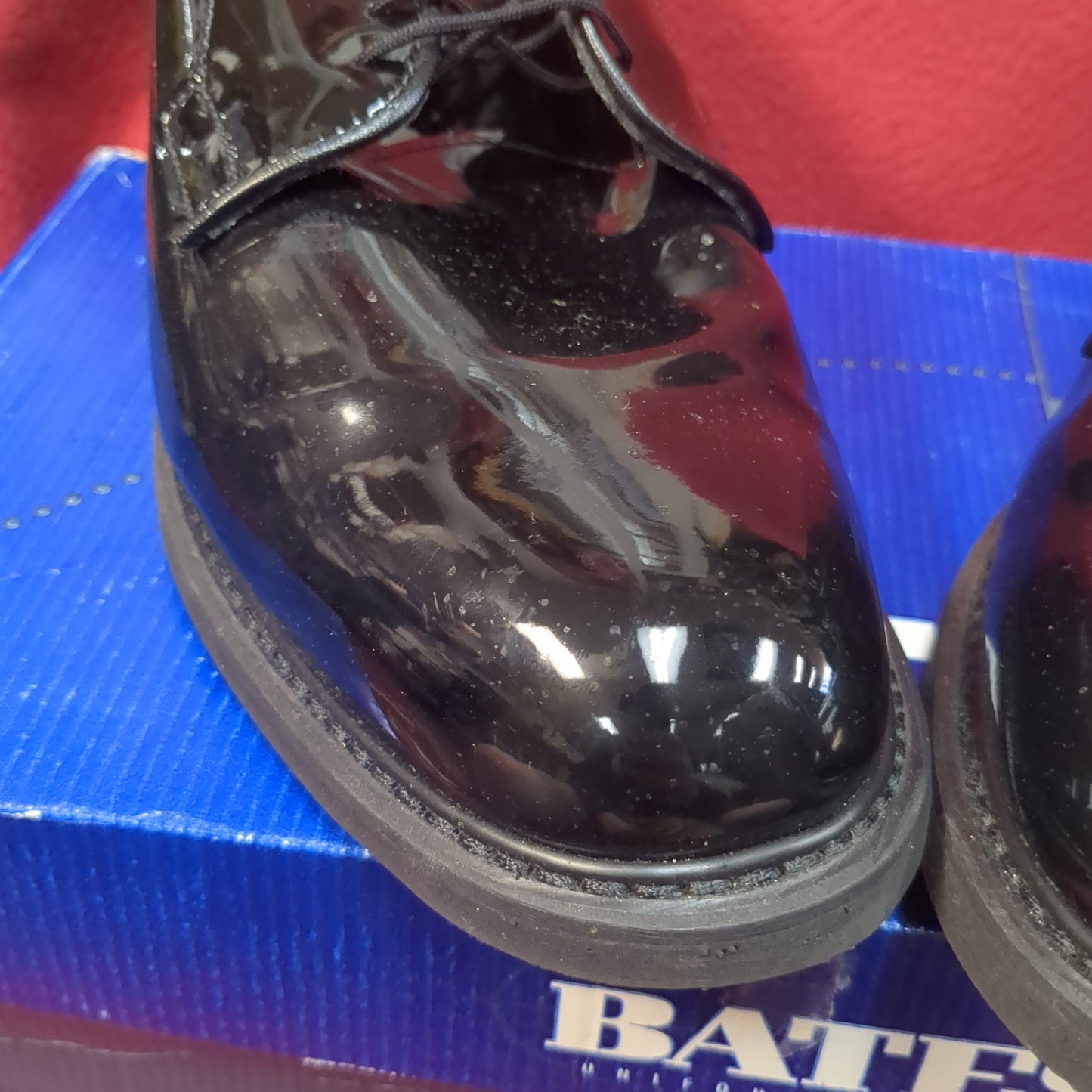 BATES Military High Gloss Black Oxford Dress Shoes Mens 11 D Used (WS-FEB187)