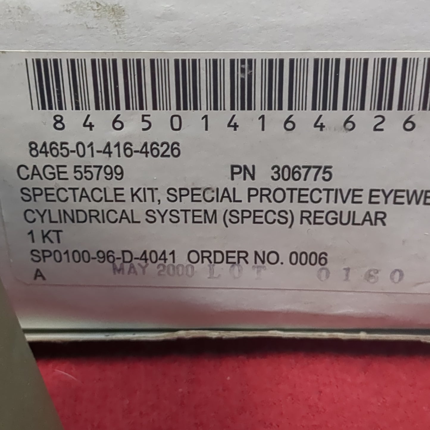 NOS US Military SPECS Ballistic Protective Eyewear Glasses Kit w/ MSA Hard Case (CL-FEB189)