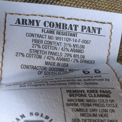 NWT US Army Deployment Medium Regular FRAC Combat Pants w/ Knee Pads *ocp3- fa17-GUA45*