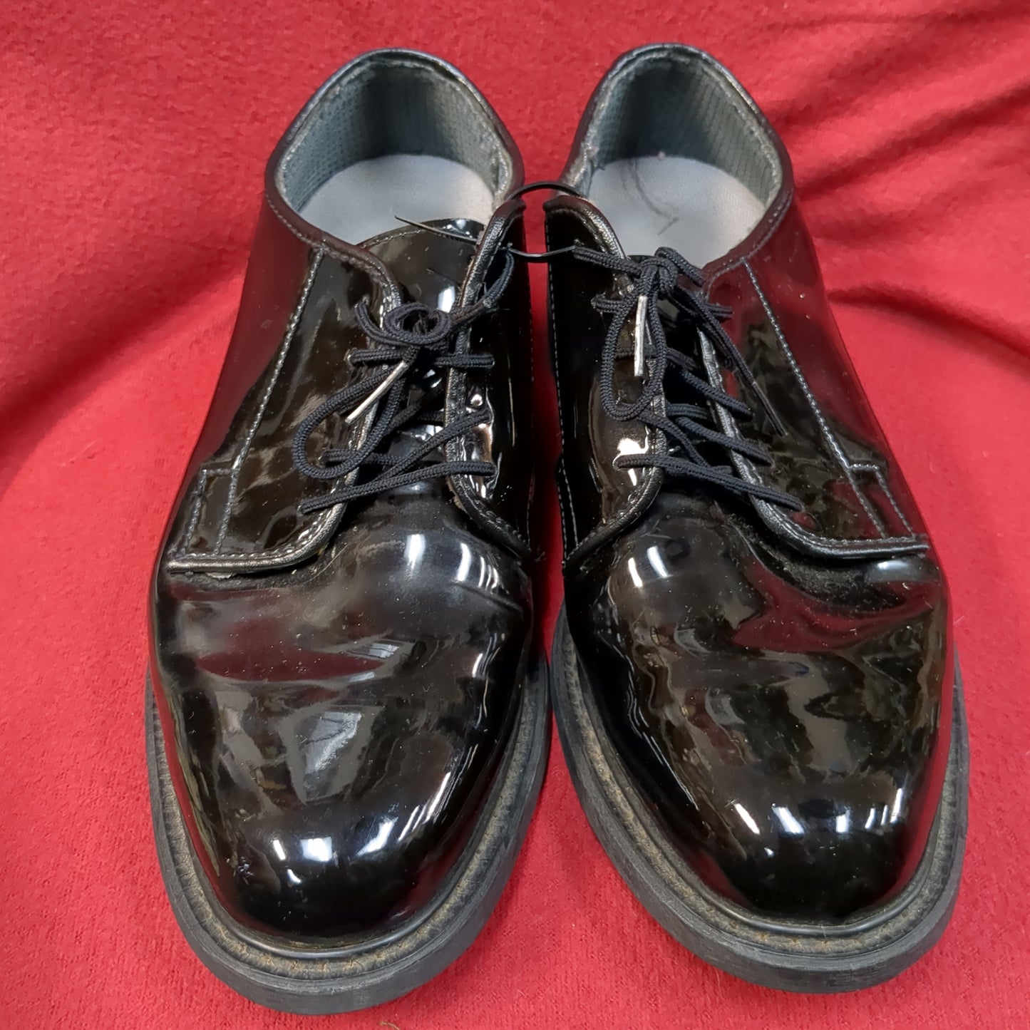 BATES Military High Gloss Black Oxford Dress Shoes 6.5 E Used (39cr- cb12-MAR15)