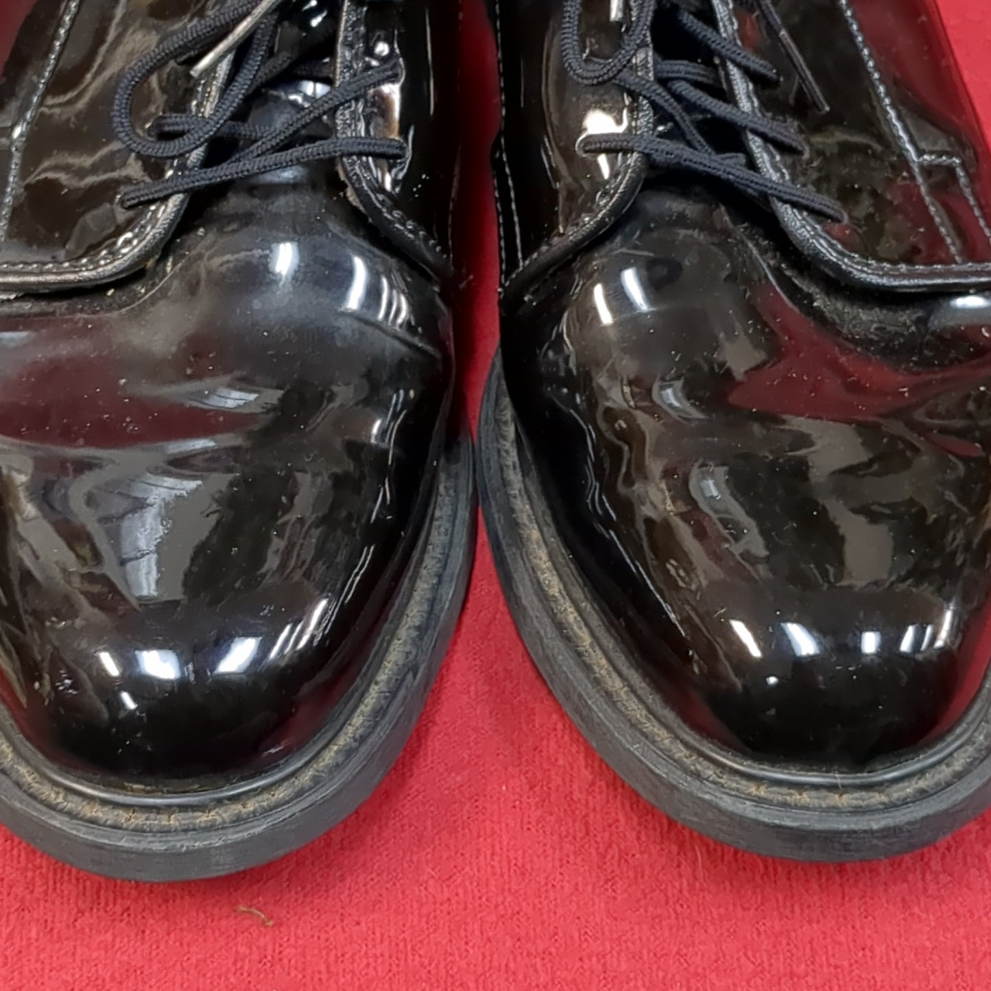 BATES Military High Gloss Black Oxford Dress Shoes 6.5 E Used (39cr- cb12-MAR15)