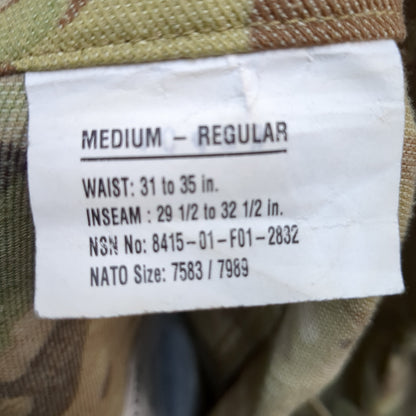 US Army Medium Regular Combat OCP Multicam FRAC Pants w/ Knee Pads Excellent Condition *ocp4- fa16-YAM02*