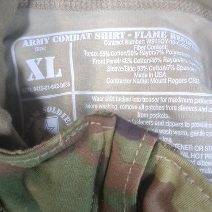 NOS X-Large 1/4 Quarter Zip Type 2 Combat OCP Multicam FRAC Top Shirt (fa06-ALP41)