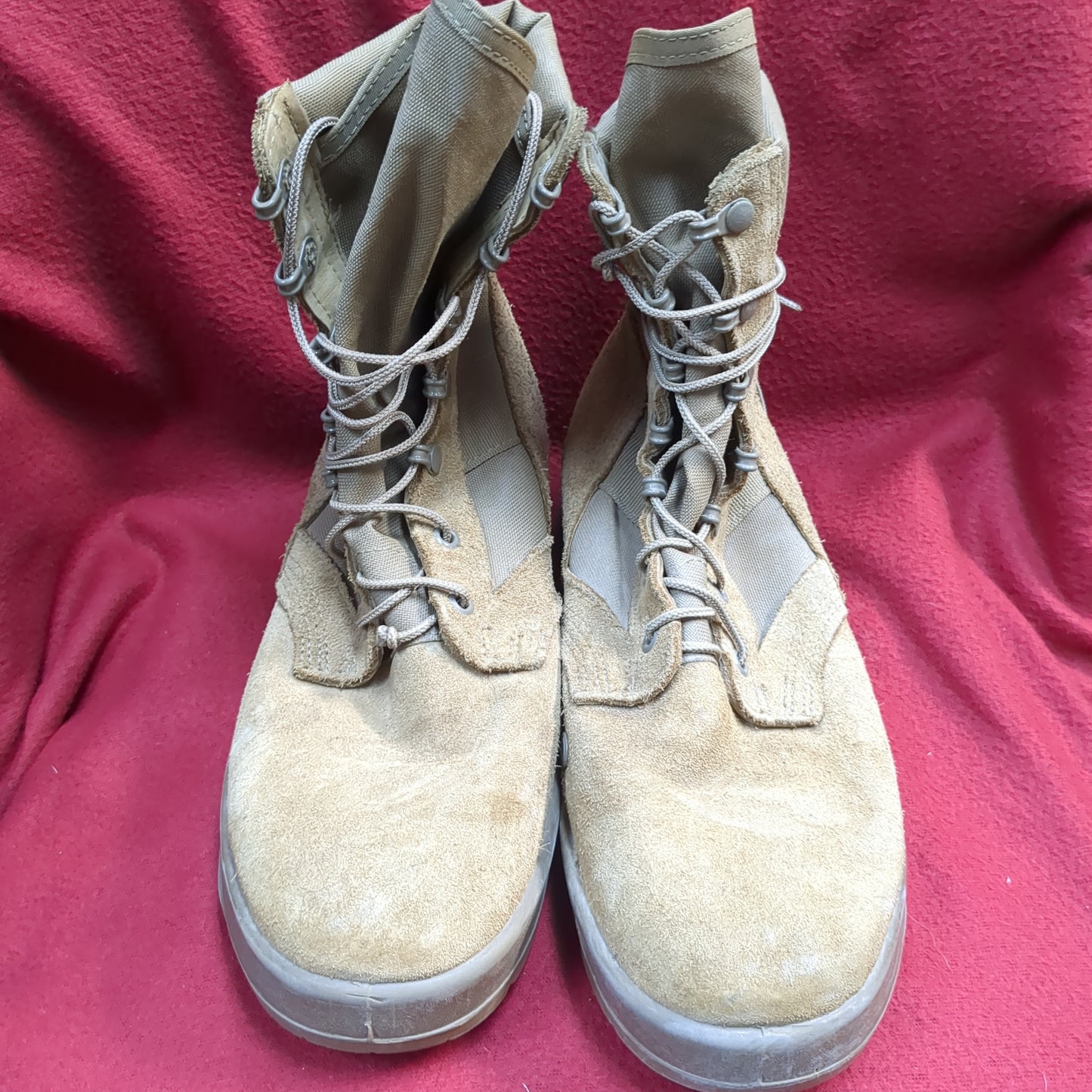 US Army 7.5 W Wide Hot Weather Combat Boots Coyote 1004 Used (CB01-ALP47)