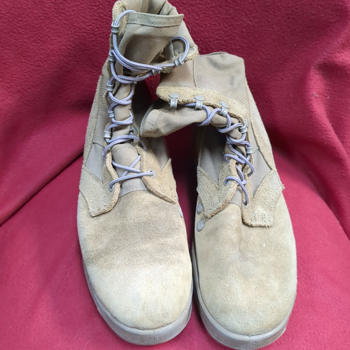 US Army 9 R Hot Weather Combat Boots Coyote 1004 Used (hc02-ALP54)