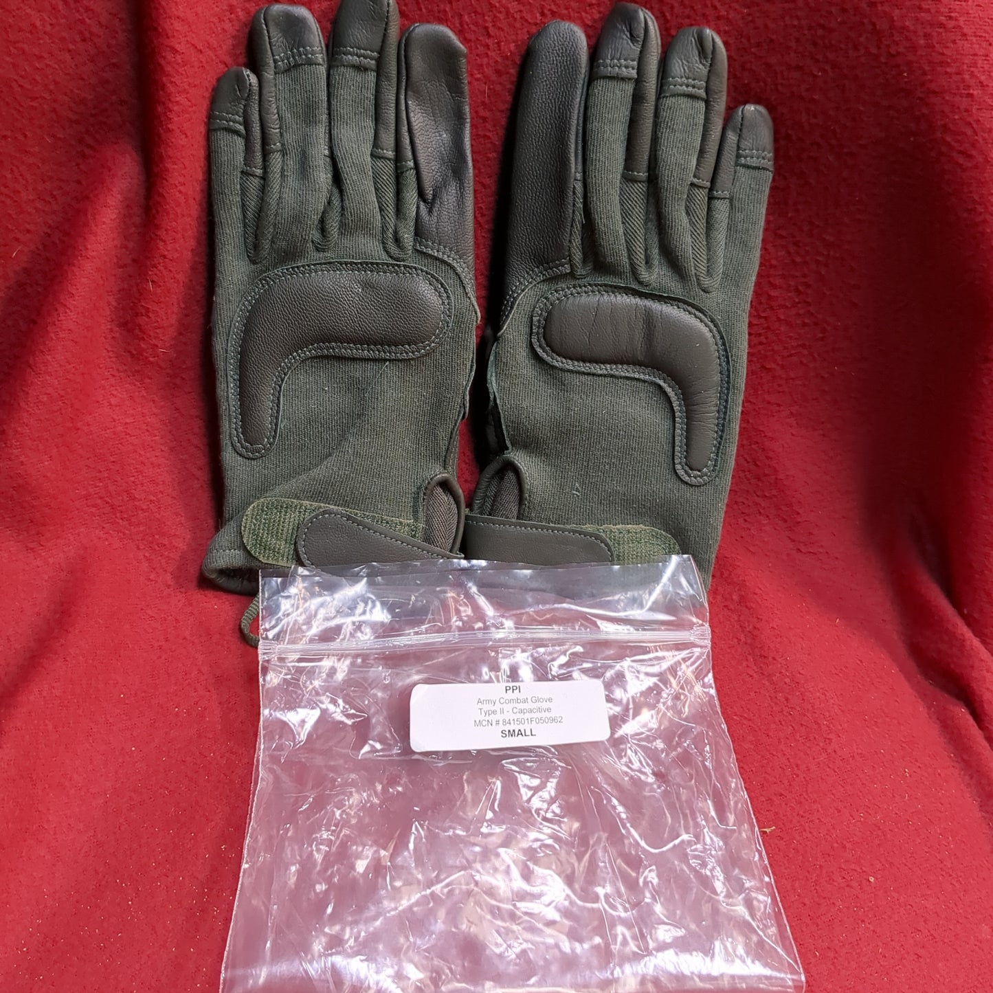 NOS Set of US Army Small HWI Goatskin Kevlar Hot Weather Combat Gloves (40cr- cb2-ALP58)