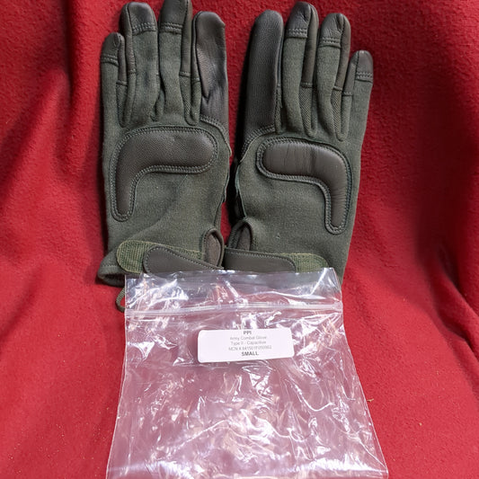 NOS Set of US Army Small HWI Goatskin Kevlar Hot Weather Combat Gloves (40cr- cb2-ALP58)