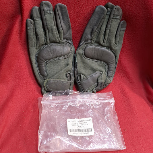 NOS Set of US Army Large HWI Goatskin Kevlar Hot Weather Combat Gloves (ALP95)