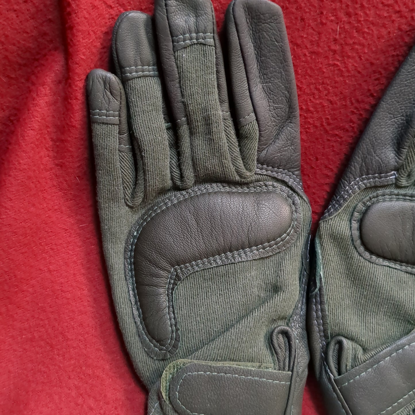 NOS Set of US Army Large HWI Goatskin Kevlar Hot Weather Combat Gloves (40cr- cb2-ALP59)