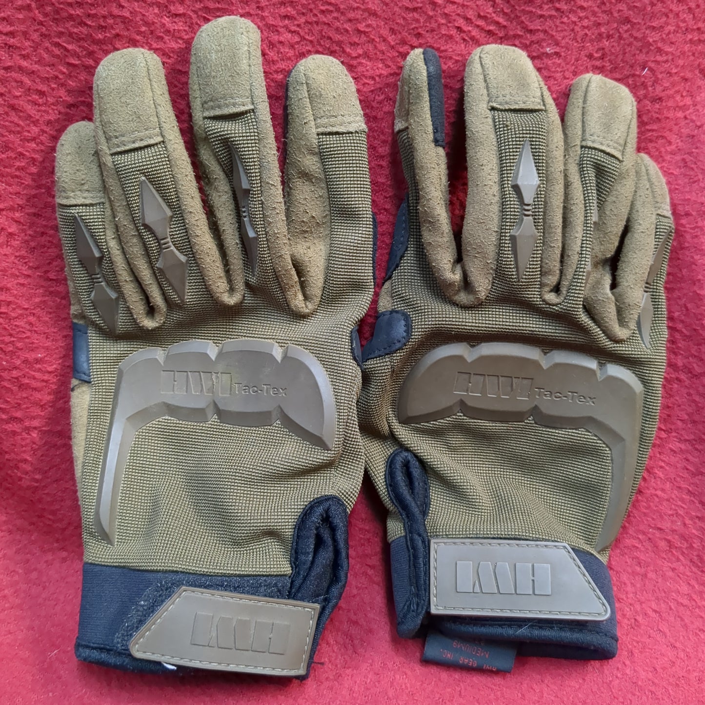 HWI TAC-TEX TACTICAL Mechanic Gloves Coyote Medium Used (a16- da10-ALP83)