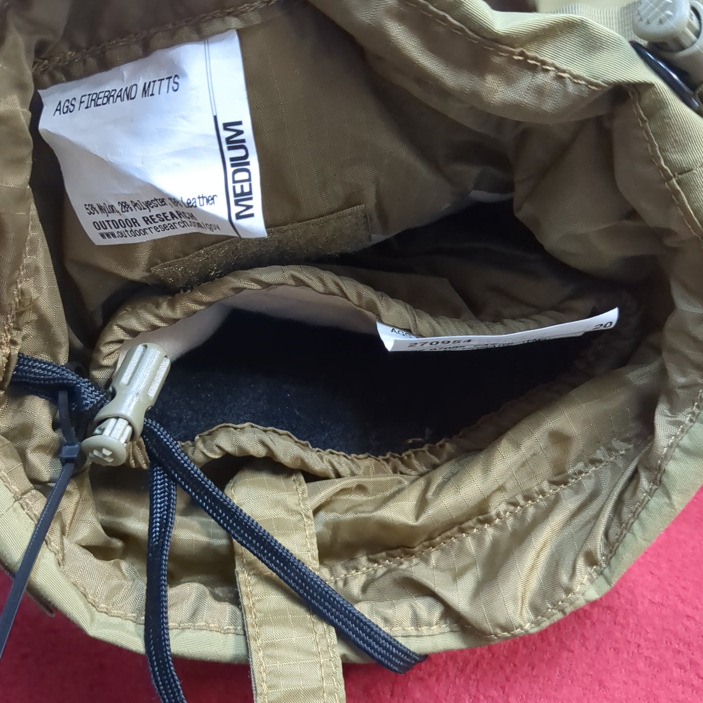 Outdoor Research AGS Firebrand TF Mitts Medium Coyote Excellent Condition (40cr- cb2-YAM03)