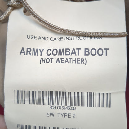 NWT US Army 5 W Hot Weather Combat Boots Coyote 1004 Used (hc02-YAM07)